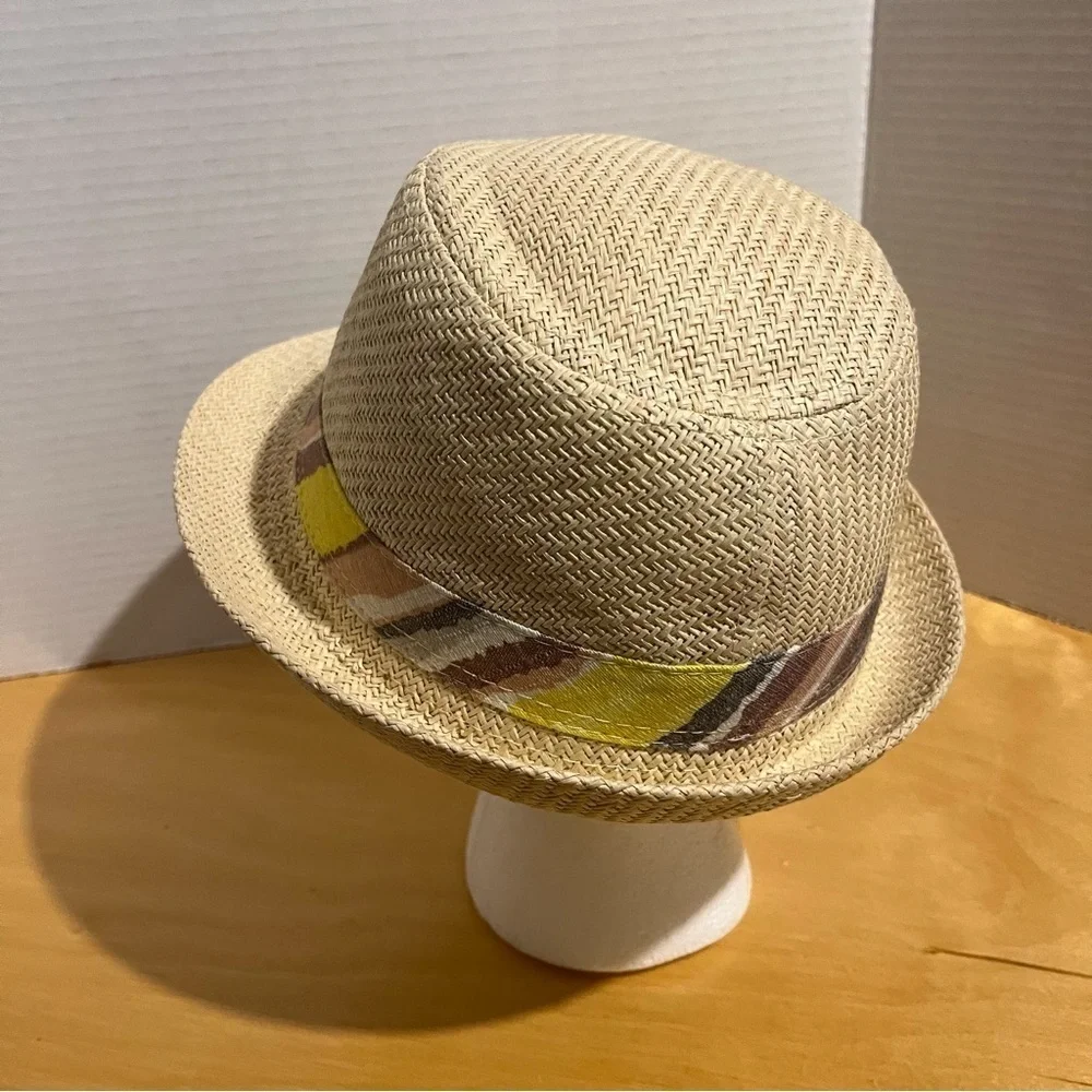 Original Panama Jack Fedora Paper Hat Straw Look Natural Woven Women’s One Size